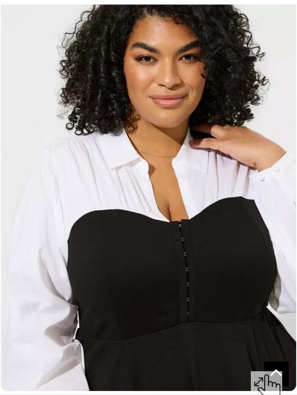 Torrid 2x Mini Poplin Top Ponte Bustier Shirt Dress - Picture 3 of 5